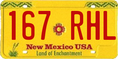 NM license plate 167RHL