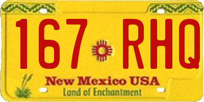 NM license plate 167RHQ