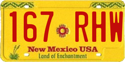 NM license plate 167RHW