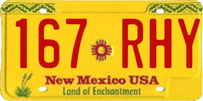 NM license plate 167RHY