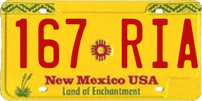 NM license plate 167RIA