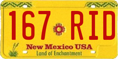NM license plate 167RID