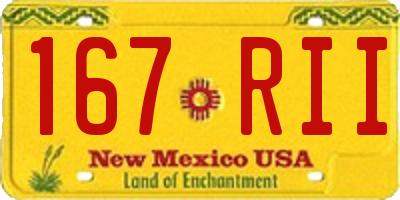 NM license plate 167RII