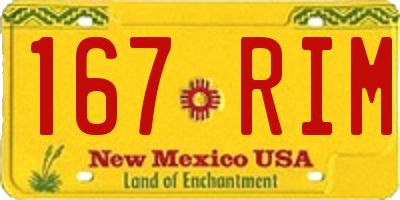 NM license plate 167RIM