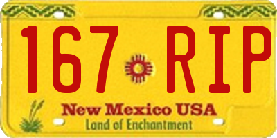 NM license plate 167RIP