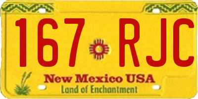 NM license plate 167RJC
