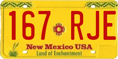 NM license plate 167RJE