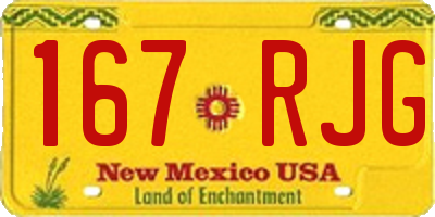 NM license plate 167RJG