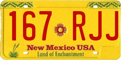 NM license plate 167RJJ