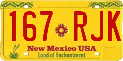 NM license plate 167RJK