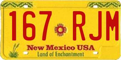 NM license plate 167RJM