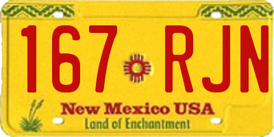 NM license plate 167RJN