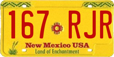 NM license plate 167RJR