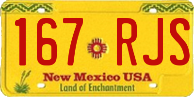 NM license plate 167RJS