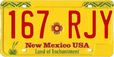 NM license plate 167RJY