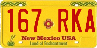 NM license plate 167RKA
