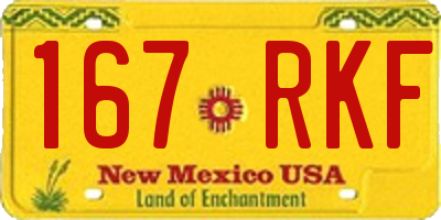 NM license plate 167RKF