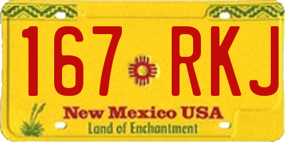 NM license plate 167RKJ