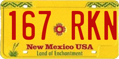 NM license plate 167RKN