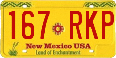 NM license plate 167RKP