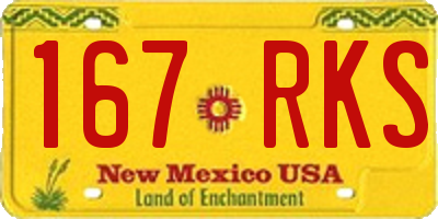 NM license plate 167RKS