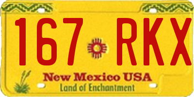 NM license plate 167RKX