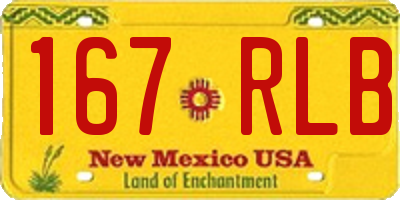 NM license plate 167RLB