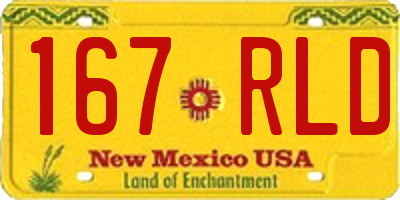 NM license plate 167RLD