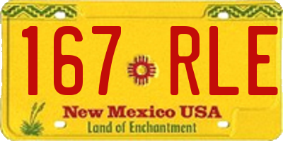 NM license plate 167RLE