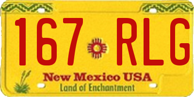 NM license plate 167RLG