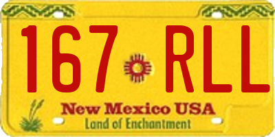 NM license plate 167RLL