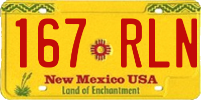 NM license plate 167RLN