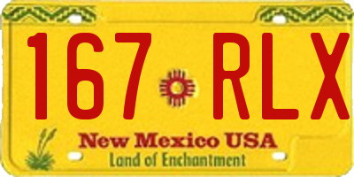 NM license plate 167RLX