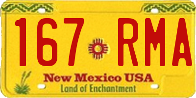 NM license plate 167RMA