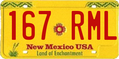 NM license plate 167RML