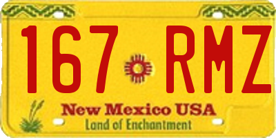 NM license plate 167RMZ