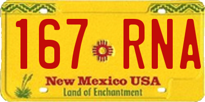 NM license plate 167RNA
