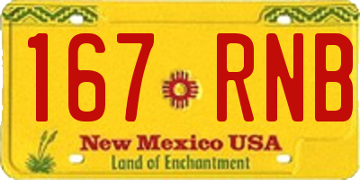 NM license plate 167RNB
