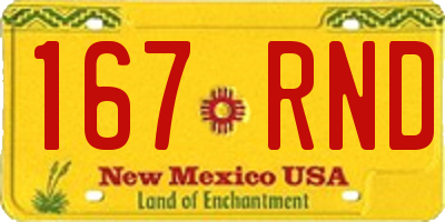 NM license plate 167RND