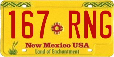 NM license plate 167RNG