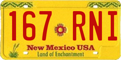 NM license plate 167RNI