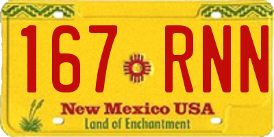 NM license plate 167RNN