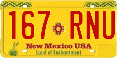 NM license plate 167RNU