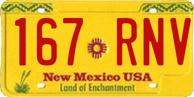 NM license plate 167RNV