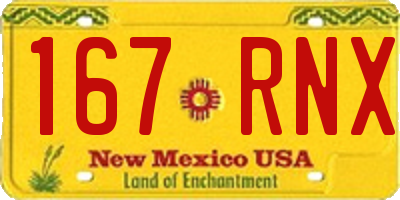 NM license plate 167RNX