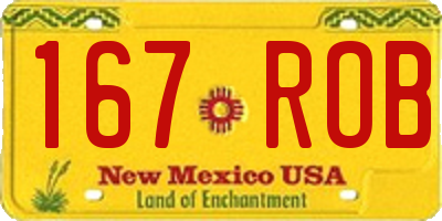 NM license plate 167ROB