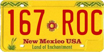 NM license plate 167ROC