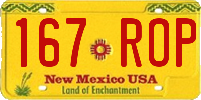 NM license plate 167ROP