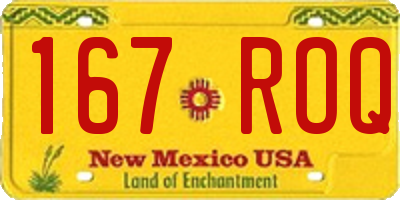 NM license plate 167ROQ