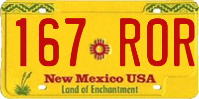 NM license plate 167ROR